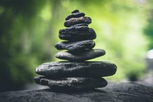 Rock balancing in nature