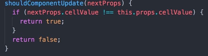 componentShouldUpdate implementation