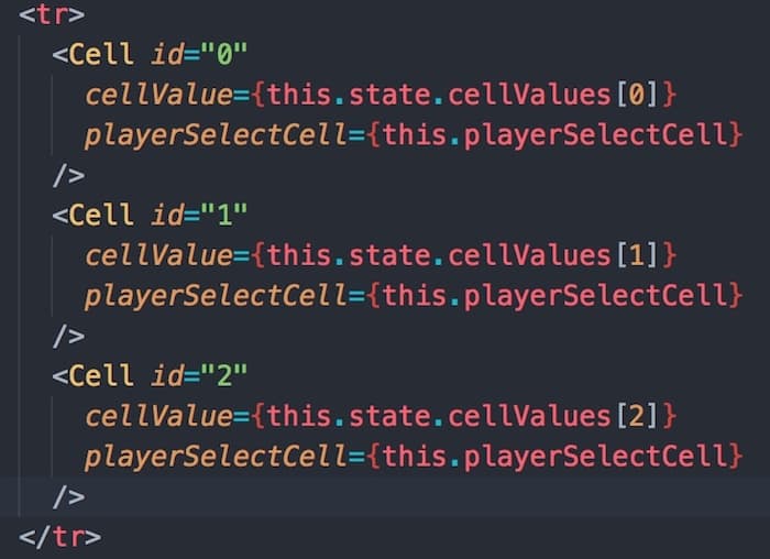 React implementation for Tic Tac Toe cells