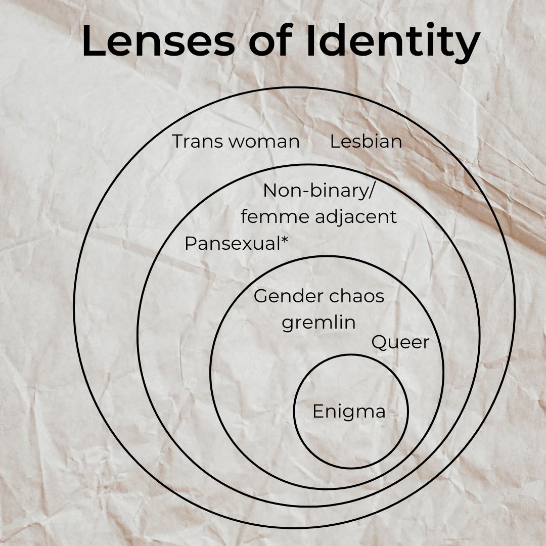 A series of concentric circles with different identities at each layer