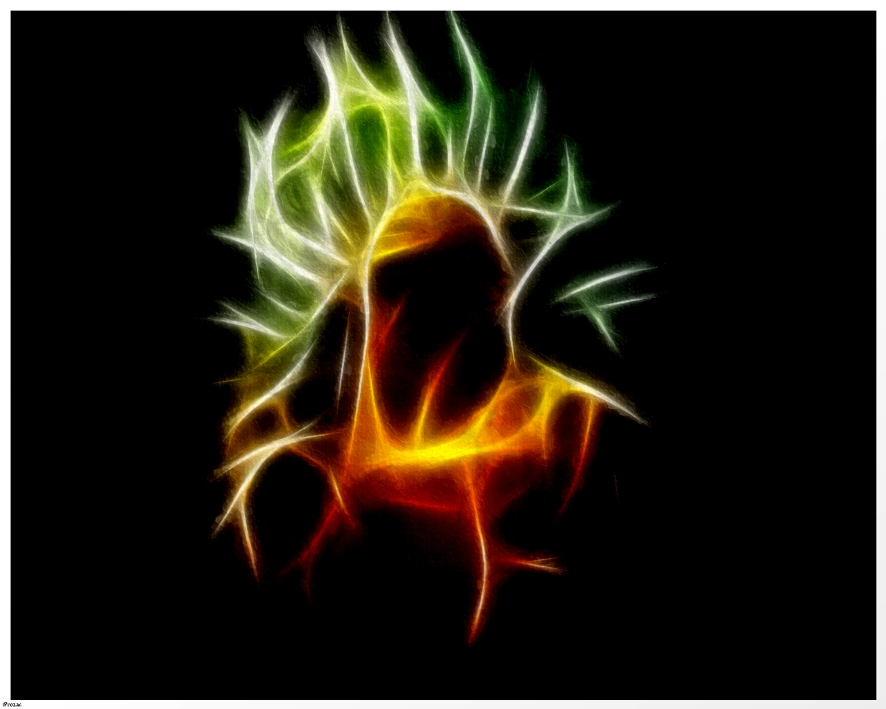 A computer generated heart against a black background. The heart has multi colored flames emitting from it.