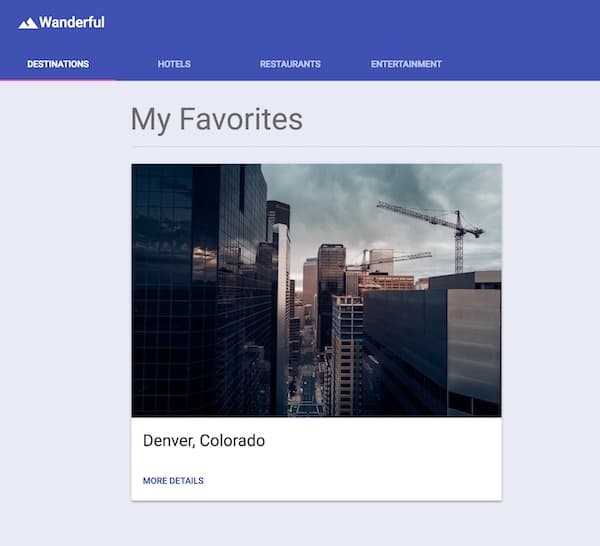 Favorites Dashboard